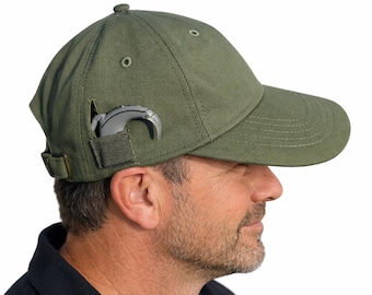 Cochlear Implant Accessories – BTE Friendly Baseball Cap with Secure pocket. 100% Cotton Earfree Brand