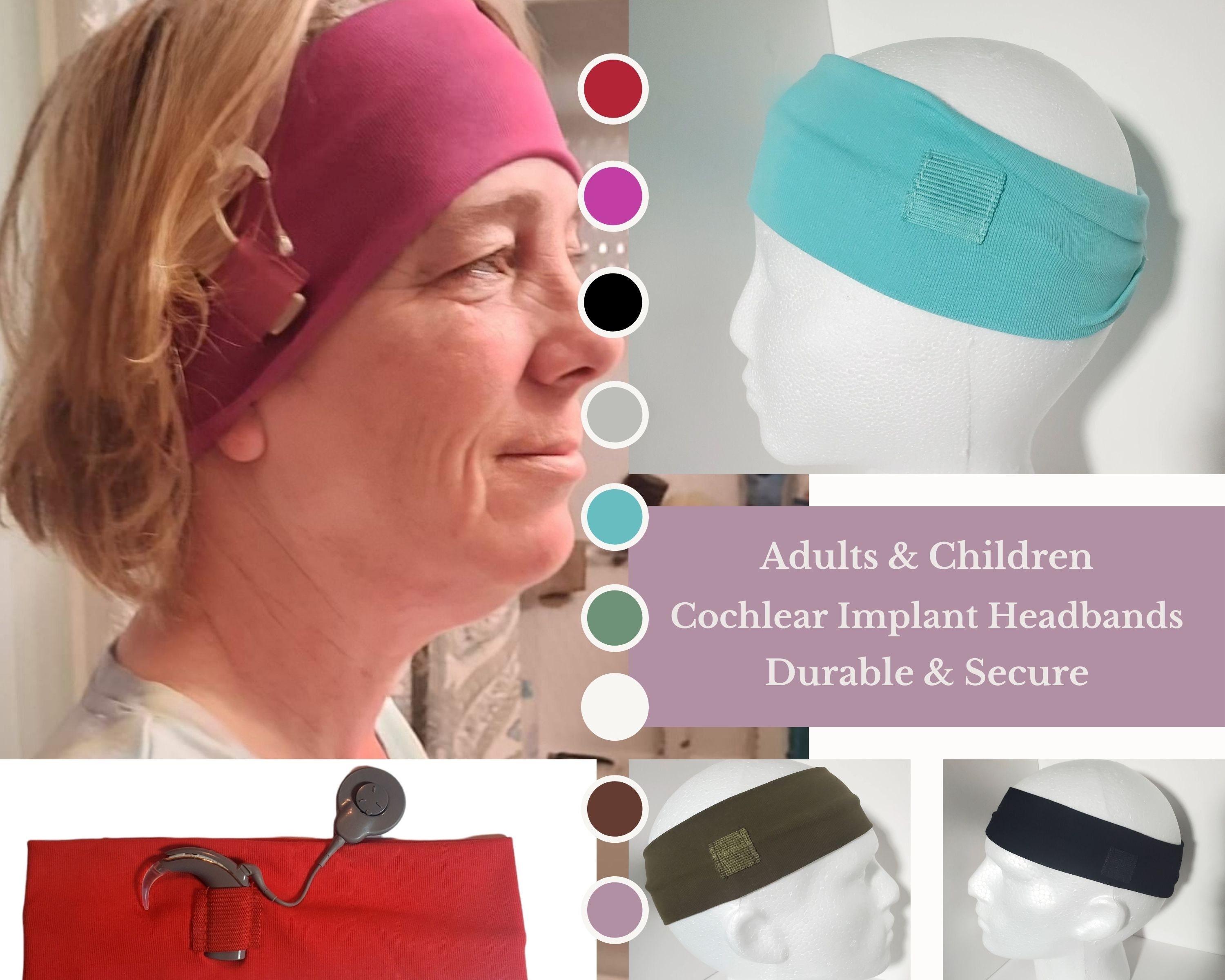 Accessoires Haaraccessoires Strikken & Elastiekjes Paar Kool: Enkele cochleaire implantaat processor retainer & fastener 