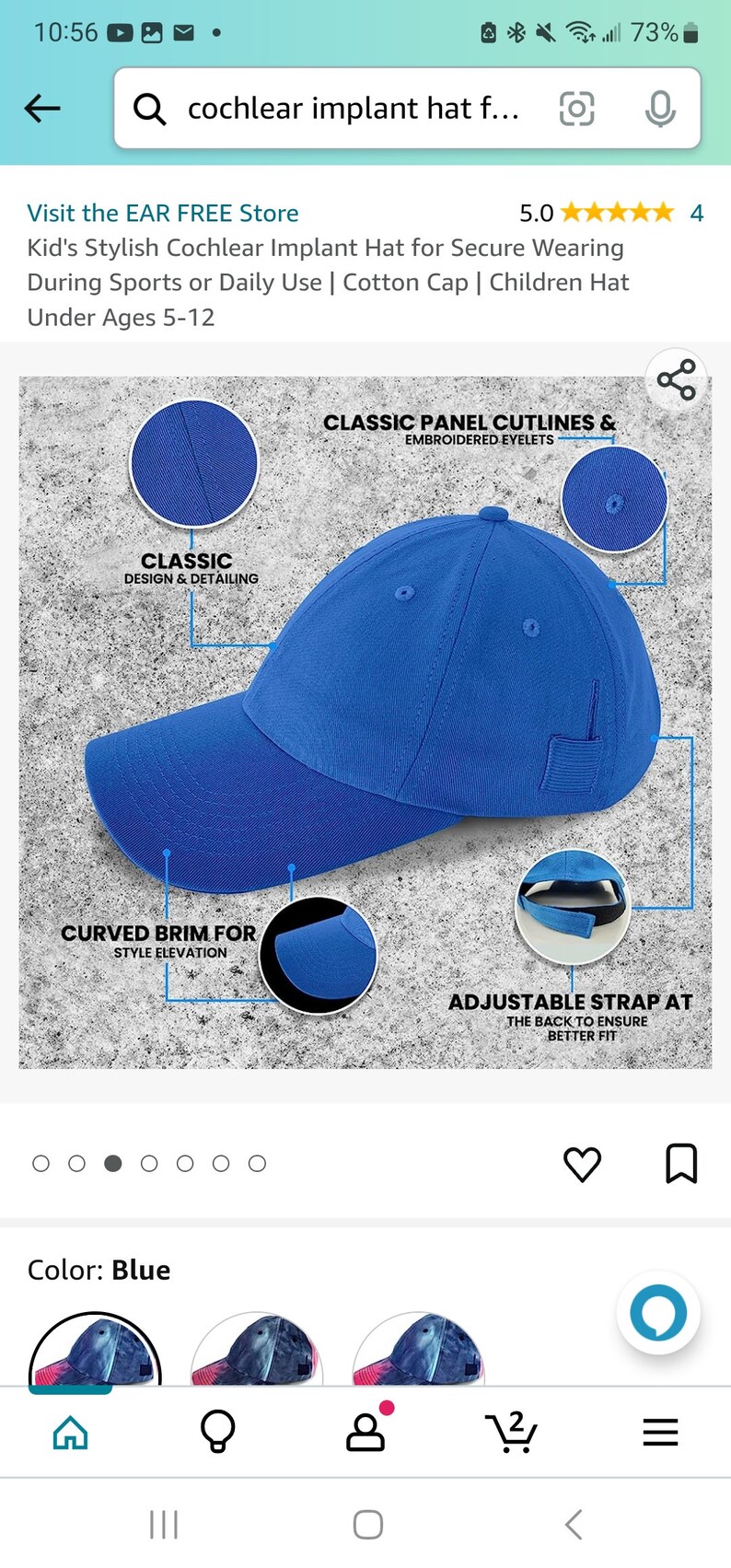 Kid's Stylish Ear Free Cochlear Implant Hat, Secure Cochlear Cap for ...