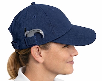 Cochlear Implant Accessories – BTE Friendly Baseball Cap with Secure pocket. 100% Cotton Earfree Brand