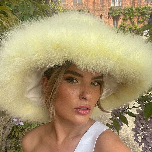 Bespoke Marabou Feather Wide Brim Hat 