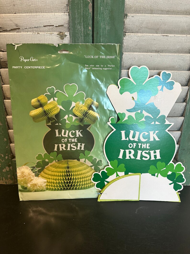 Vintage 1984 St Patricks Day Decor Centerpiece NOS Luck of the Irish