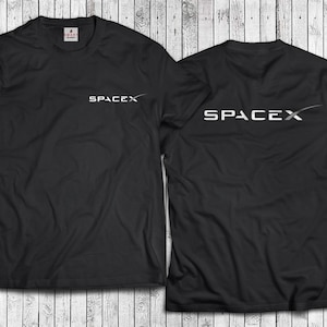 SpaceX Shirt Front and back Print Space Exploration UFO Alien - NASA - Custom T-Shirt Mars - SETI - Roswell - Science Tee Artemis Moon