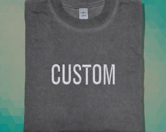 Personalized T-Shirt Embroidered Your name / Text gift (S-5XL) Minimalist Embroidery - Start your Brand - Custom Apparel