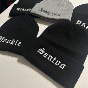 Custom Old English Text Beanie