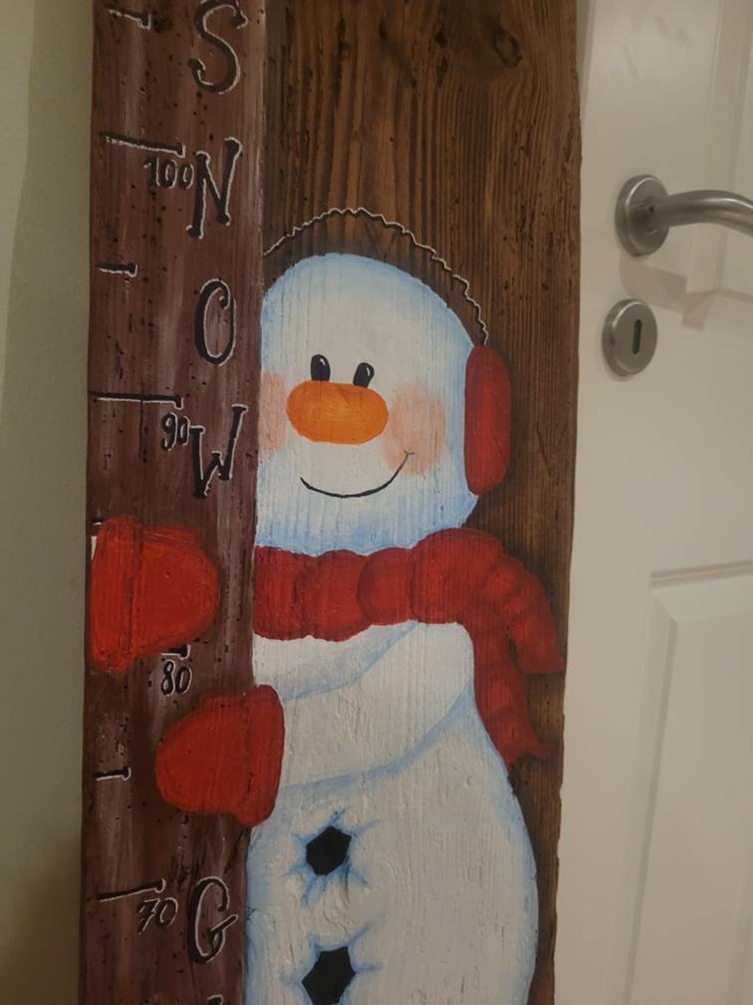 D4DREAM Winter-Türschild Schneemann – 29,2x29,2 Cm, PVC, Wetterfest, Mit Hanfseil, Für Haustür, Wand & Veranda
