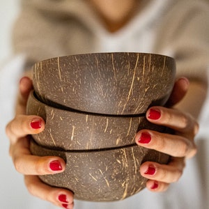 Shop Closing Discounts!!! 2 Natural Coconut Bowls & Spoons | Handmade Organic Coco Shells + Bamboo Spoon | Smoothie Buddha Bowl Set