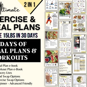 30 Day Fitness Plan l 30 Day Easy Clean Eating Meal Plan l Home Workouts & Recipes l Weight loss Plan l Grocery Lists l Digital Download