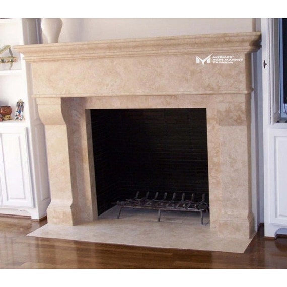 Travertine Honed Fireplace Handcrafted 100% Natural Stone - Etsy