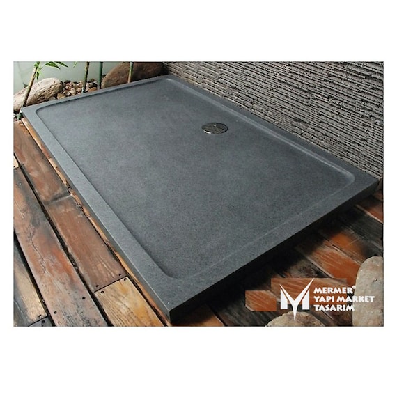 Basalt Anthracite Rectangular Shower Tray Handcrafted, 100% Natural Stone,  Shower Base, Marble Bathroom -  Finland