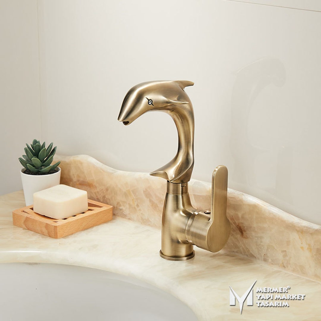 Antique Dolphin Design Faucet Mixer Faucet, Tap, Bathroom Vanity, Sink