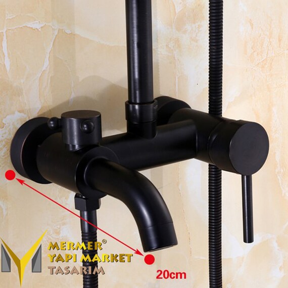 Juego de ducha moderno rustico negro cabezal de ducha mezclador grifo tocador de bano grifo de lavabo grifo rustico laton 100 Etsy Espana