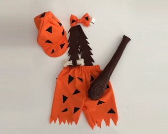 Bam Bam Hat and Stick Costume | Pebbles Costume for Girls | Bam Bam Costume for Boys | Stone Age Costume | Halloween Costumes for kids