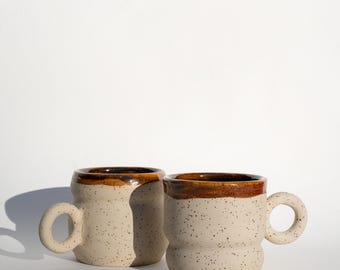 Handmade Speckled Stoneware Mug, Minimalist Pottery Coffee Cup