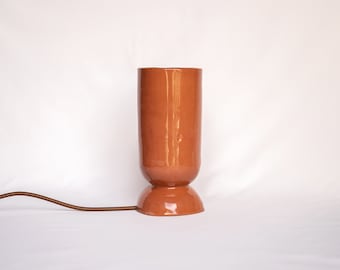 Handmade Terracotta Table Lamp: Ceramic Bedside Light