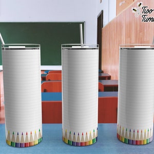 20oz Buntstift Boden Sublimationsvorlage Tumbler - Schulgeschenk Lehrer Digital Download PNG 300 DPI