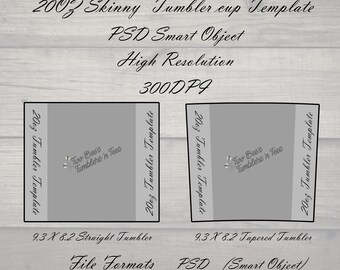 20oz Skinny Tumbler Template Convert Straight Designs to Tapered- psd Smart object