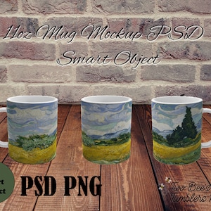 11oz Mug Mockup Coffee - psd Smart object PNG