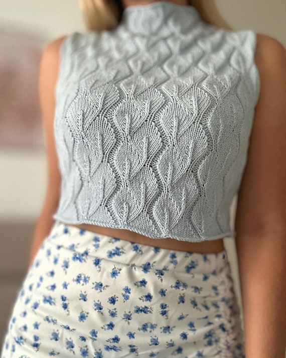 Knitting Pattern Leaves Top DE - Etsy Canada