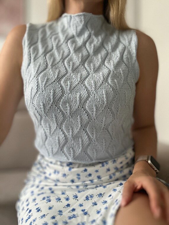 Knitting Pattern Leaves Top DE - Etsy Canada