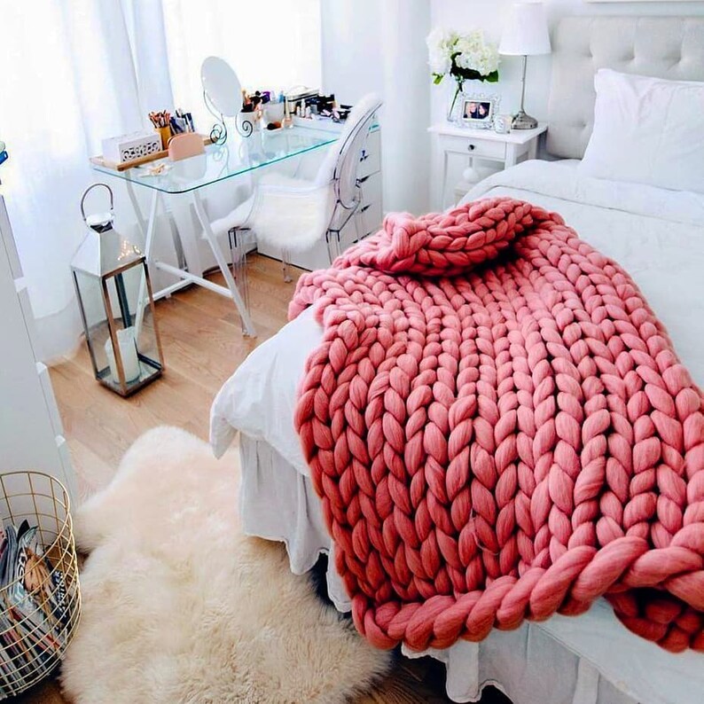 Chunky Knit Blanket Blanket Super Chunky Blanket Giant Knit Etsy