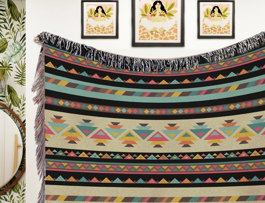 Native American Woven Blanket Navajo Ethnic Indian Tribal Etsy