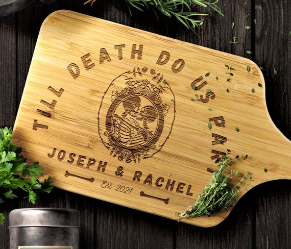 Personalized Cheese Board Till Death Do Us Part Halloween