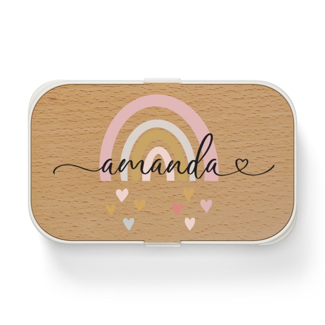 Custom Bento Lunch Box for Adults and Kids Rainbow Boho Gift for Her