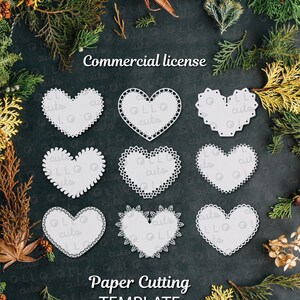 Coração com borda de renda svg, arquivo de corte de papel, pacote svg de coração, design cricut, coração de pão de gengibre, corações de chá de panela, download instantâneo png