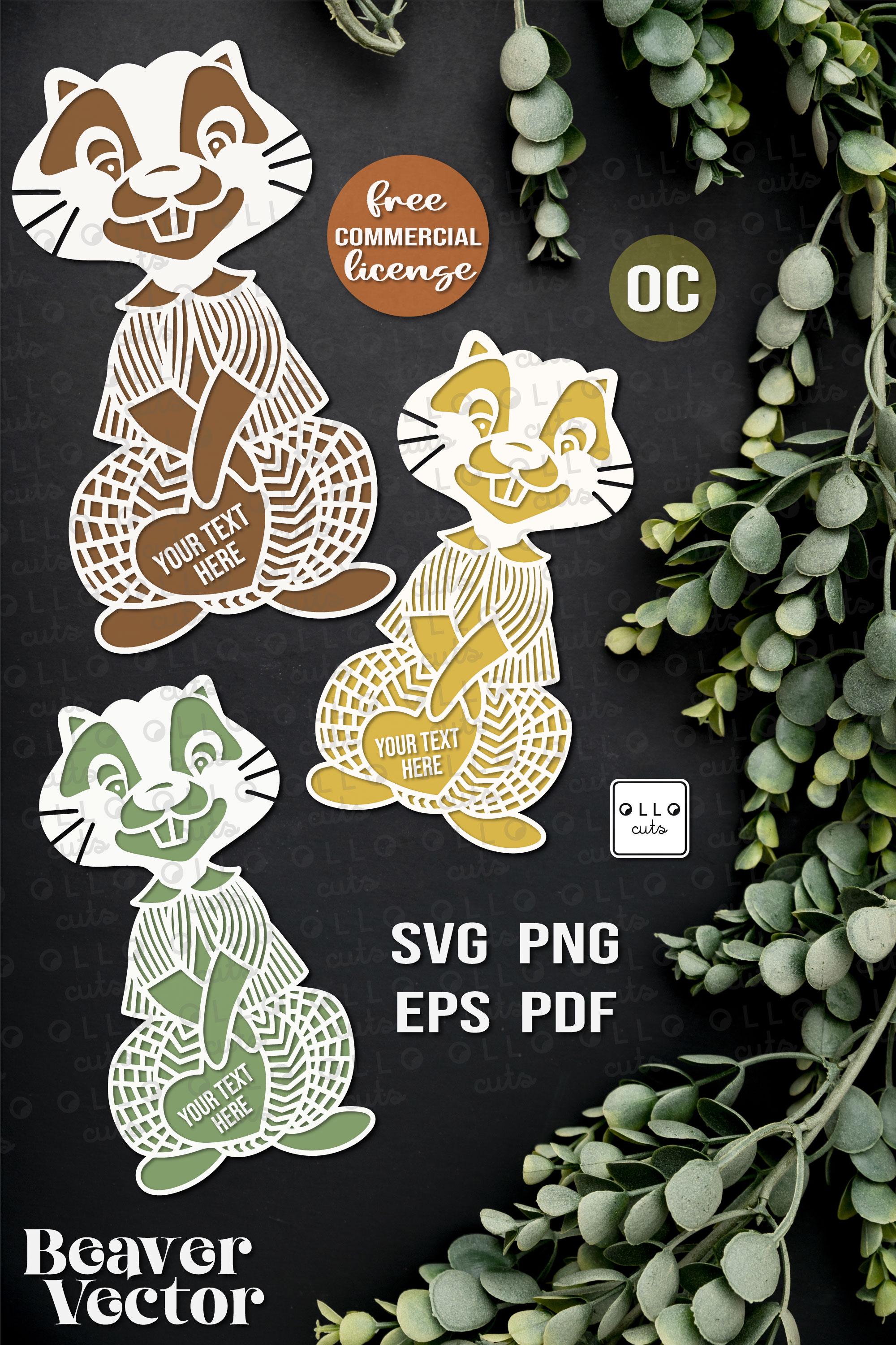 Beaver SVG With Heart Template – Customizable “your Text Here” Design ...