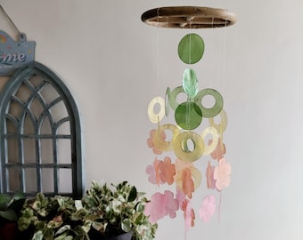 Capiz Shell Wind Chime: Boho Suncatcher, Patio Decor