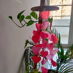 Heart shaped Capiz shell Windchime soothing sound patio decor gifts for housewarming windchimes boho wall hanging bohemian decor nursery
