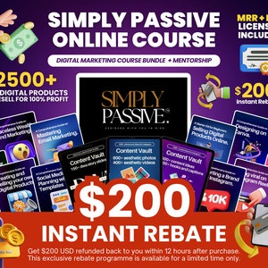 Digital Marketing Course Simply Passive with Master Resell Rights Guides MRR & PLR (1000+ DFY Products)