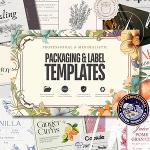 Minimalist & Professional Packaging Label Templates Bundle with Resell Rights (MRR/PLR) – 200+ Aesthetic Canva Design Templates