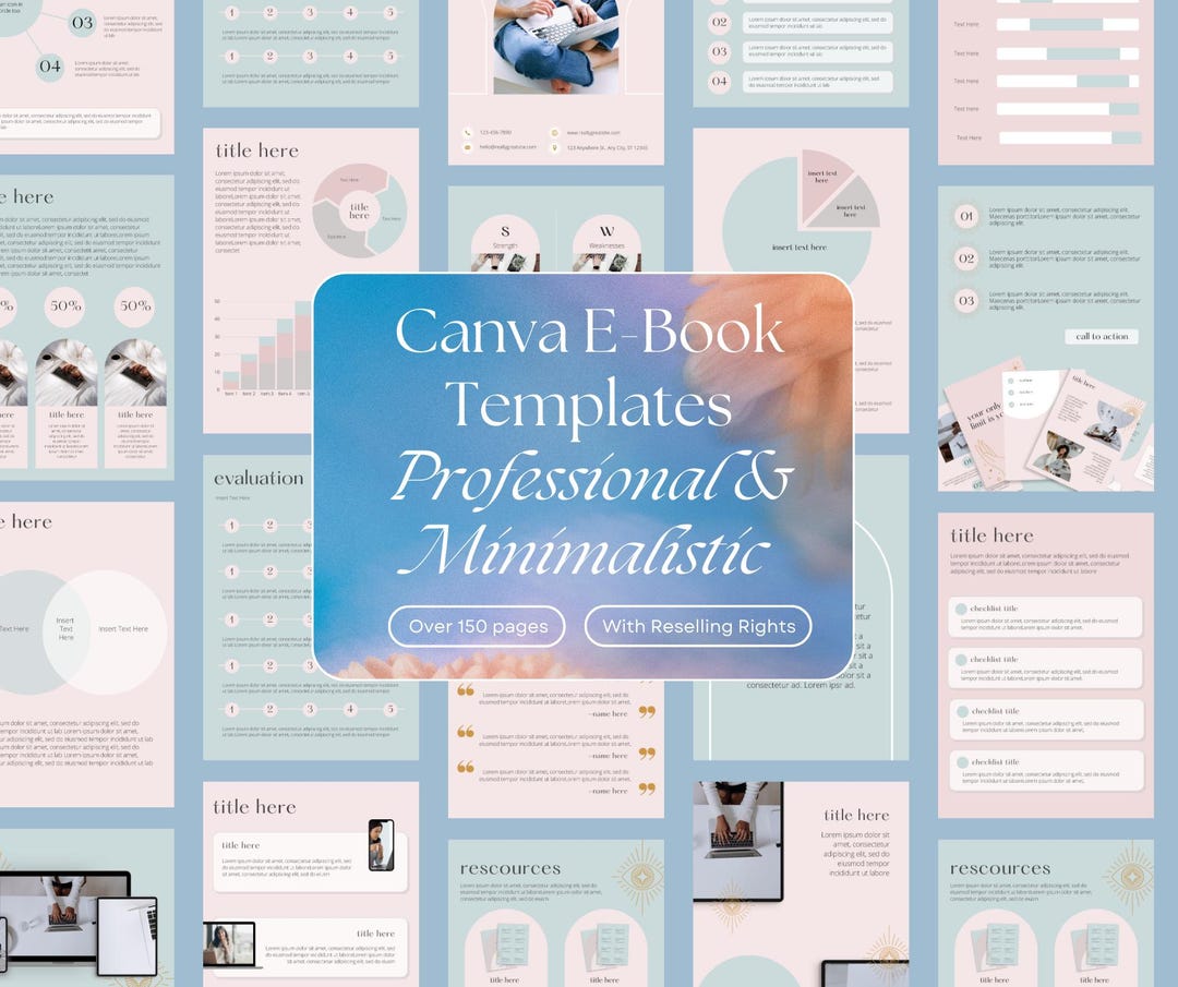 Editable Books Professional and Minimalistic Editable E-book Template for Canva With ...