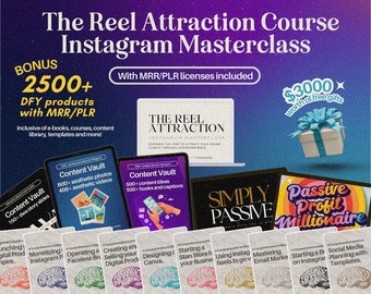 Il corso sull'attrazione di Reel con diritti di rivendita master fatto per te Corso di masterclass su Instagram Oltre 2500 bonus con MRR e PLR