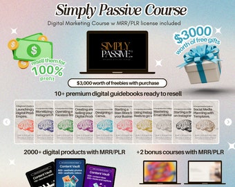 Corso di marketing digitale Simply Passive con guide principali sui diritti di rivendita MRR e PLR (oltre 1000 prodotti DFY)