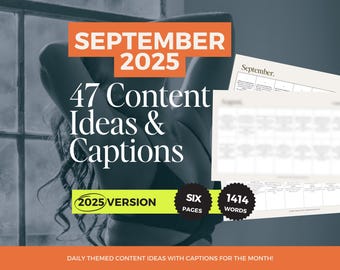 September 2025 OnlyFans Content Kalender - 48 tägliche Ideen und Beschriftungen für Fotos, Videos & PPV