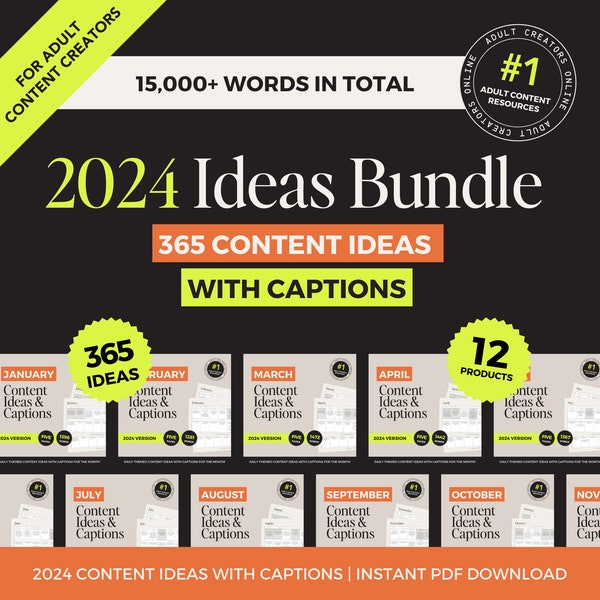 2024 Content Calendar Ideas Bundle, Onlyfans Captions, Onlyfans Ideas, Twitch Camgirl Snapchat Fansly, Content Ideas, Onlyfans Planner