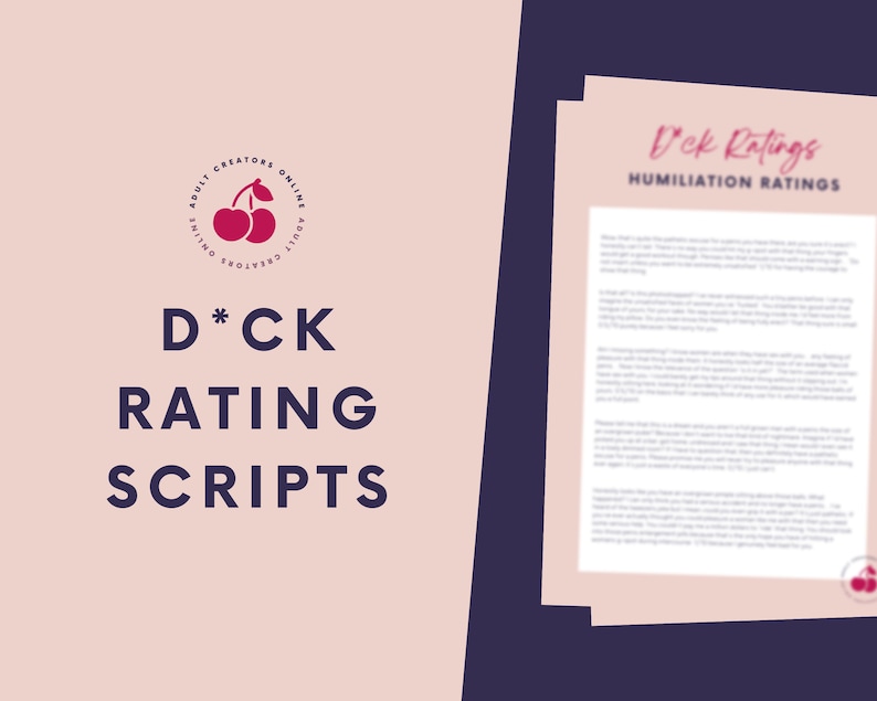 Dick Rating Scripts | Adult Content Scripts | Onlyfans Scripts | Twitch Camgirl Snapchat Fansly Scripts 