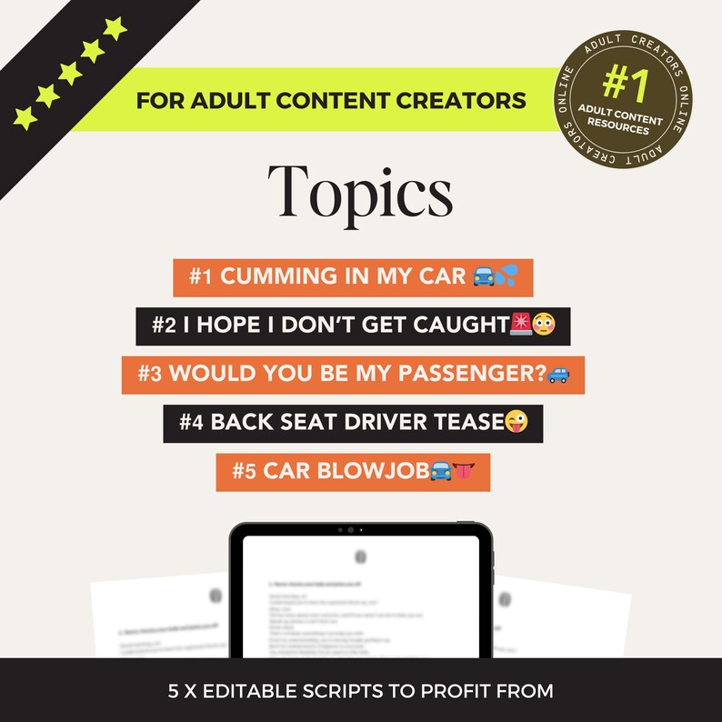 Car Play JOI Video Scripts for OnlyFans – ManyVids Ideas for Camgirls image 2