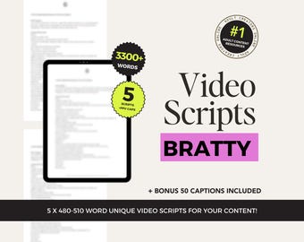 Brat JOI Video Scripts for OnlyFans | 5 Naughty Brat Scripts + PPV Captions & Wall Posts | Dirty Talk Script Bundle for Adult Creators