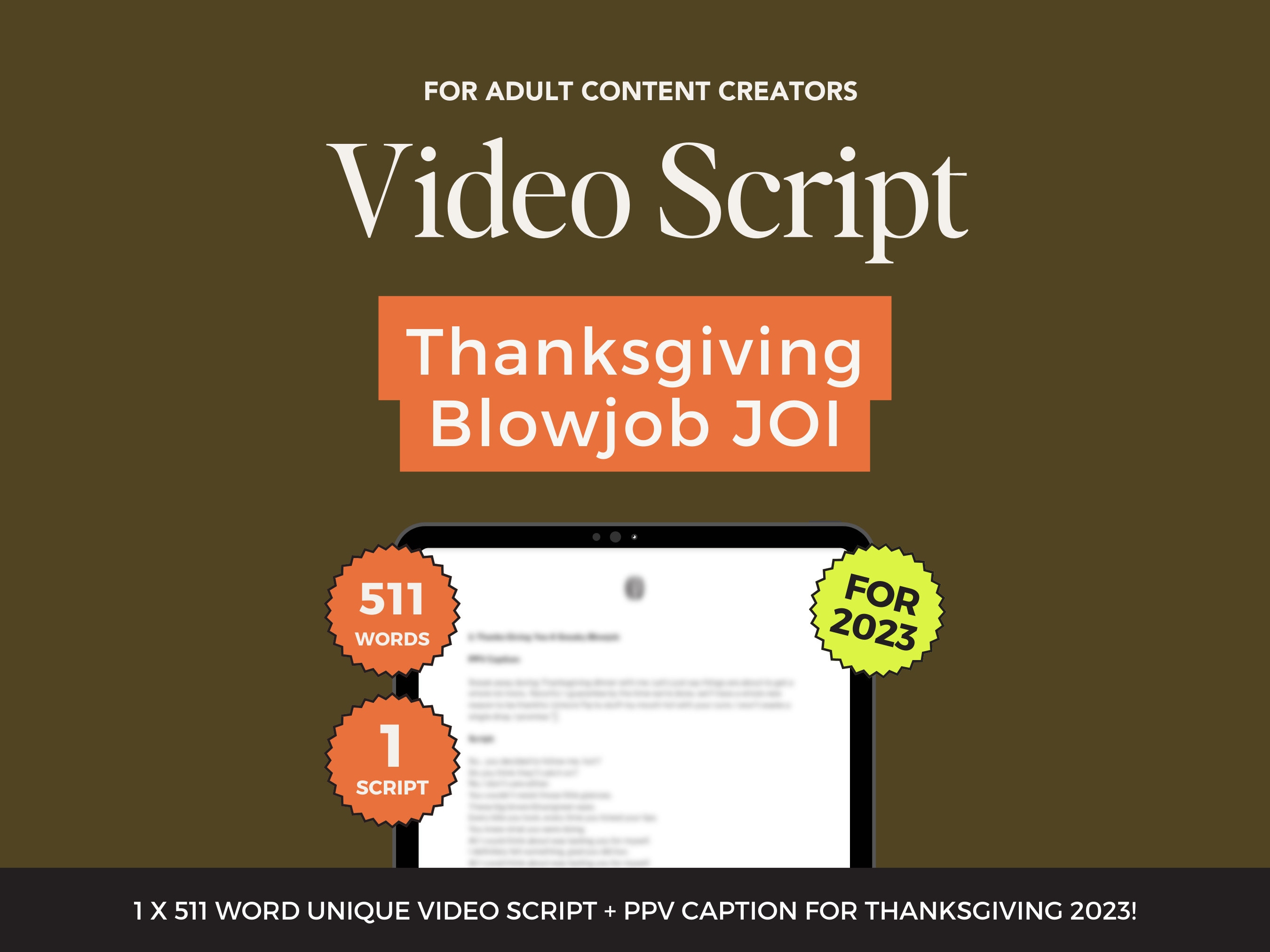 Thanksgiving Sneaky Blowjob Script for OnlyFans – 1x JOI Script, PPV Captions & Holiday Ideas