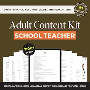School Teacher Adult Content Kit, OnlyFans Ideas for Teachers, Onlyfans Captions, Onlyfans PPV Ideas, Onlyfans Post Ideas, Teacher Roleplay