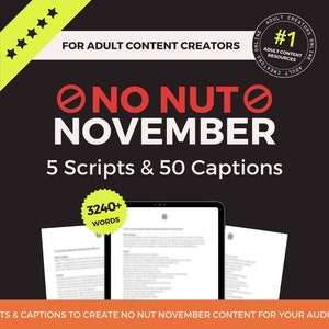 Onlyfans No Nut November Bundle, JOI Script Bundle, Onlyfans Holiday Ideas, Onlyfans Games, PPV Caption Templates, Captions for OF