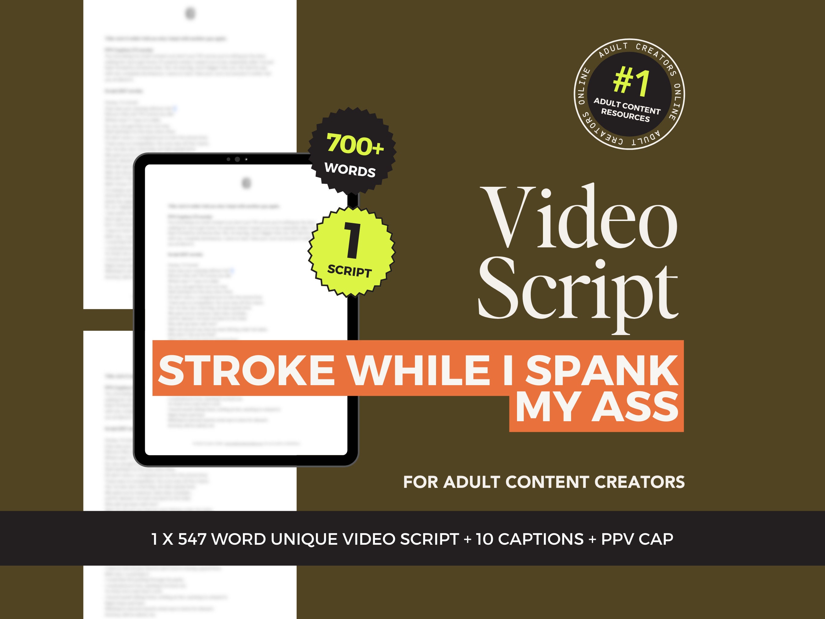 Stroke While I Spank My Ass Script – OnlyFans PPV CAPS, Captions & Games