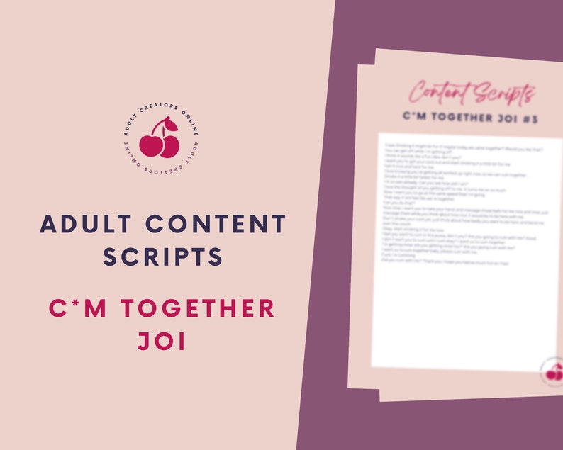 JOI Scripts C*m Together  | Adult Industry JOI Scripts  | Onlyfans JOI Scripts | Twitch Camgirl Snapchat Fansly Scripts 