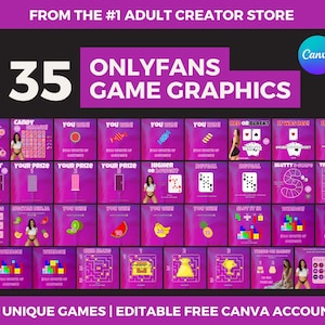 Onlyfans Games Graphics Bundle – 35 Editable Canva Templates for Adult Content Creators