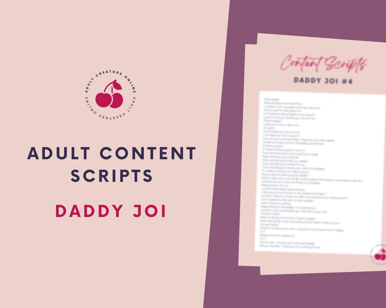 JOI Scripts Daddy  | Adult Industry JOI Scripts  | Onlyfans JOI Scripts | Twitch Camgirl Snapchat Fansly Scripts 