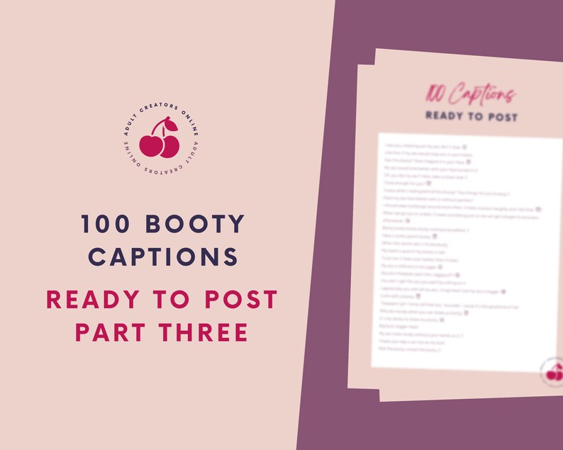 100 Booty Captions for Onlyfans Part 3 | Adult Industry Captions  | Onlyfans Captions | Twitch Camgirl Snapchat Fansly Captions 